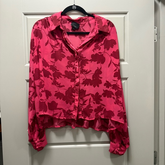 Lumiere Red Floral Button Down Shirt - Picture 2 of 7